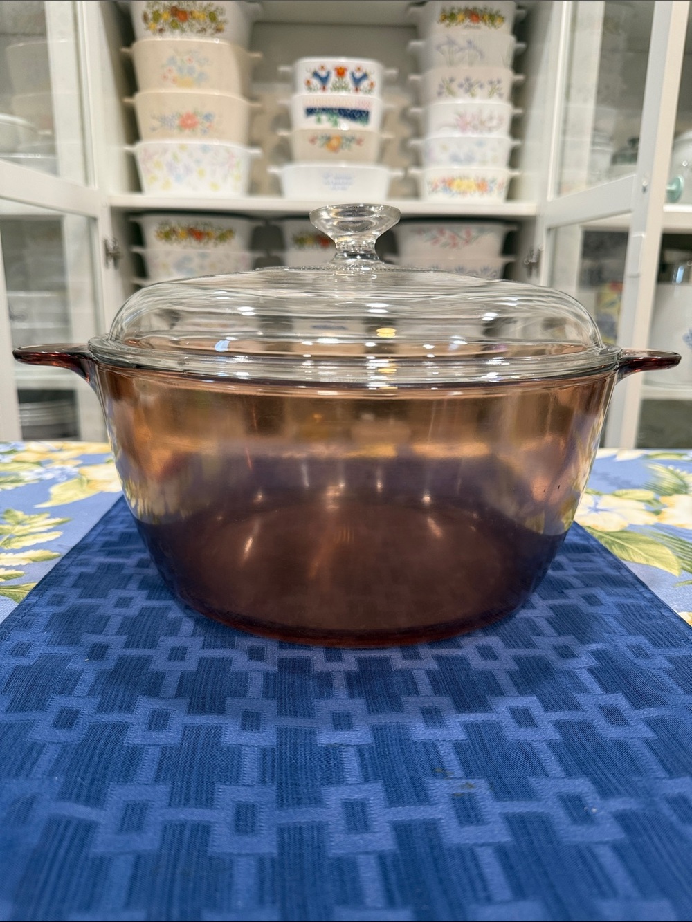 Corning Vision Amber Glass Pot with Side Handles and Lid